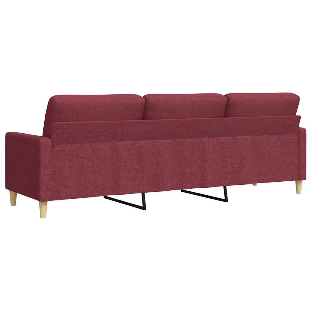 Divano a 3 Posti-Sofa 3 Posti Rosso Vino 210 cm in Tessuto