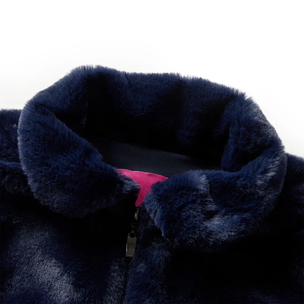 Cappotto per Bambini in Pelliccia Sintetica Blu Marino 104cod mxl 132076