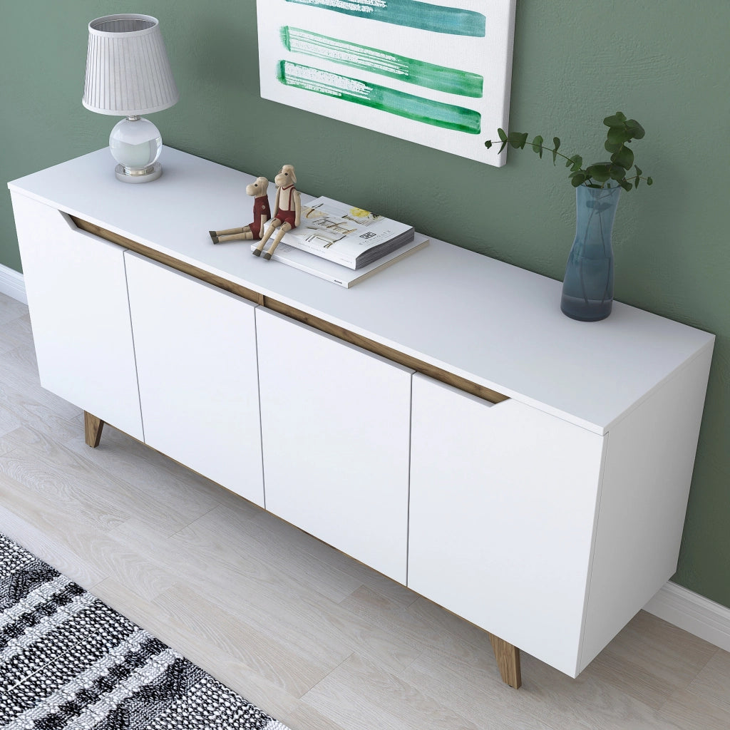 Credenza in legno "Gondol" - 180 x 45 x 79 cm - Bianco