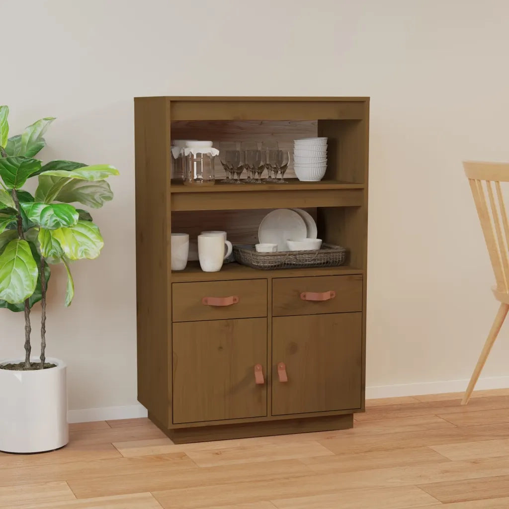 Credenza | Madia | Buffet da pranzo | Armadio da pranzo ambra 67x40x108,5 cm in Legno Massello di Pino
