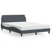 Letto con Materasso Dover Grigio Scuro 140x200 cm in Velluto 3208412