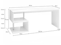 Scrivania con 2 Ripiani 180x60x77,5 cm Esse Bianco Lucido