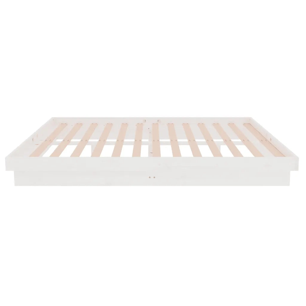 Giroletto-Struttura Letto Bianco in Legno Massello 140x190 cm 243771