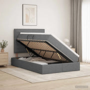 Letto con contenitore LED e materasso Grigio Scuro 120 x 200 cm 3459874