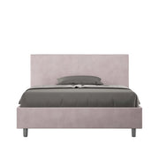 BS COM Letto una piazza e mezza con rete imbottito 130x190 microfibra glicine