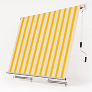Tenda Parasole Avvolgibile Con Argano Manuale Telaio In Alluminio Copertura In Poliestere 280G Schermo UV Riparo Visivo Per Balcone Terrazzo Portico E Ambienti Esterni 295x250x50 Cm Giallo E Beige