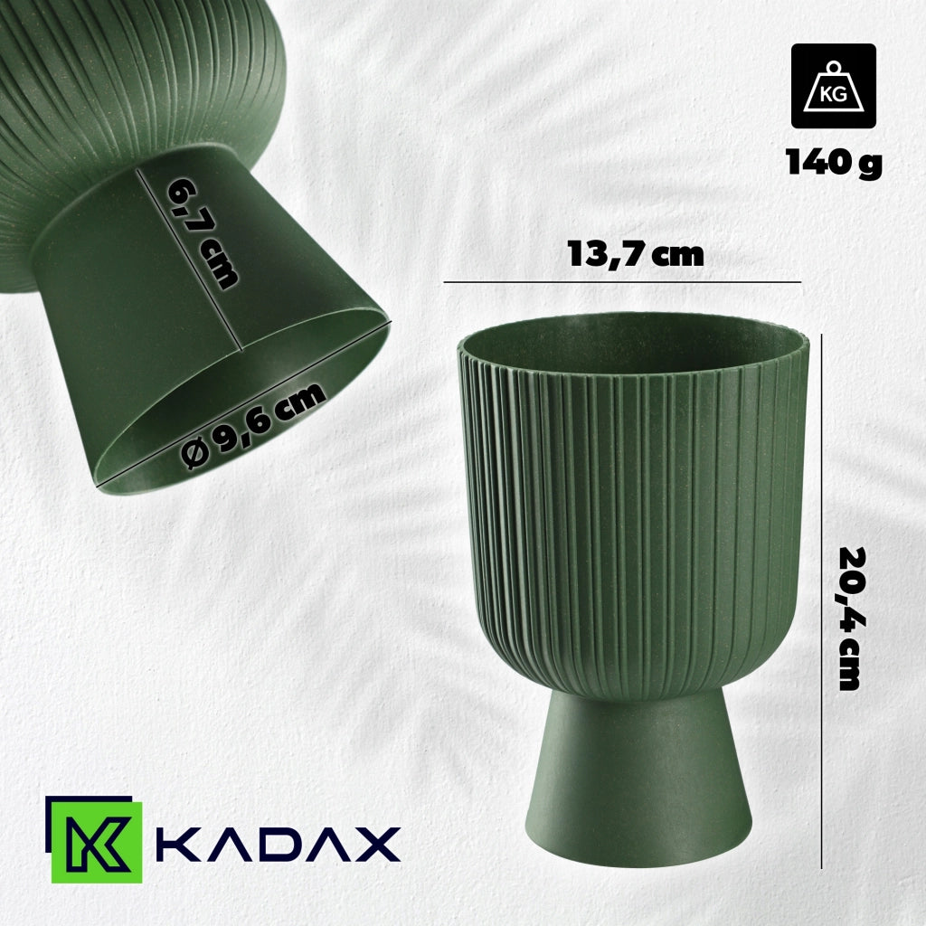 Vaso da fiori KADAX, vaso da fiori da giardino, copertura in plastica, 14 cm, supporto per fiori, verde