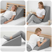 Cuscino per Gambe Grigio 60 x 50 x 30 cm Schiuma Memory