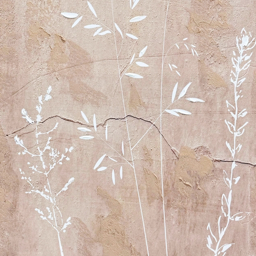 Dittico di tele incorniciate Hispanohogar stampa e pittura marrone e rosa 72x52