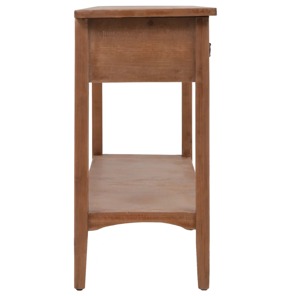 Tavolo Consolle | Tavolo d'Ingresso in Massello di Abete 126x40x77,5 cm Marrone