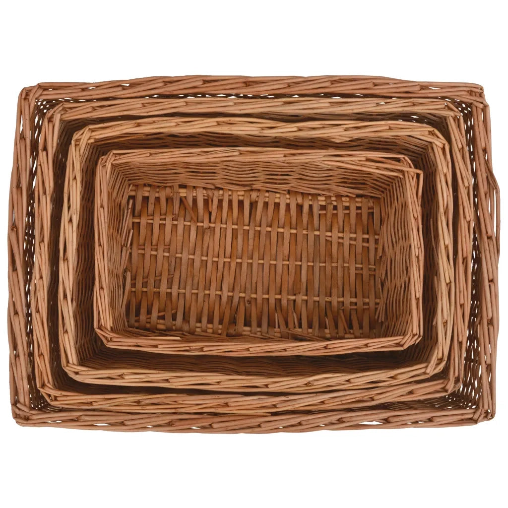 Set Cestini Impilabili 4 pz Marroni in Salice CFW5566625