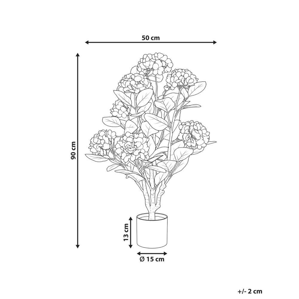 Pianta in vaso artificiale in materiale sintetico rosa 90 cm, con fiori, accessorio decorativo per interni, realizzata a mano