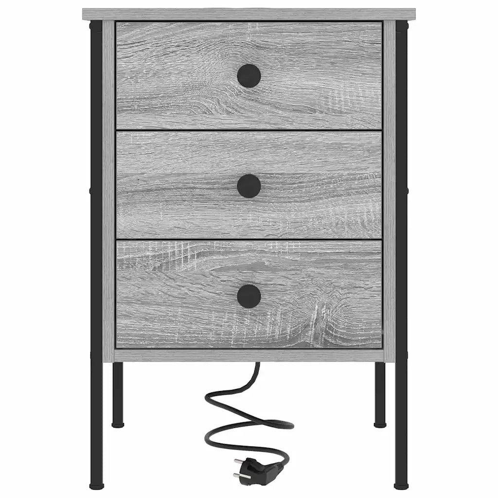 vidaXL Armadio da Notte con cassetto Grigio sonoma 42 x 41 x 61 cm