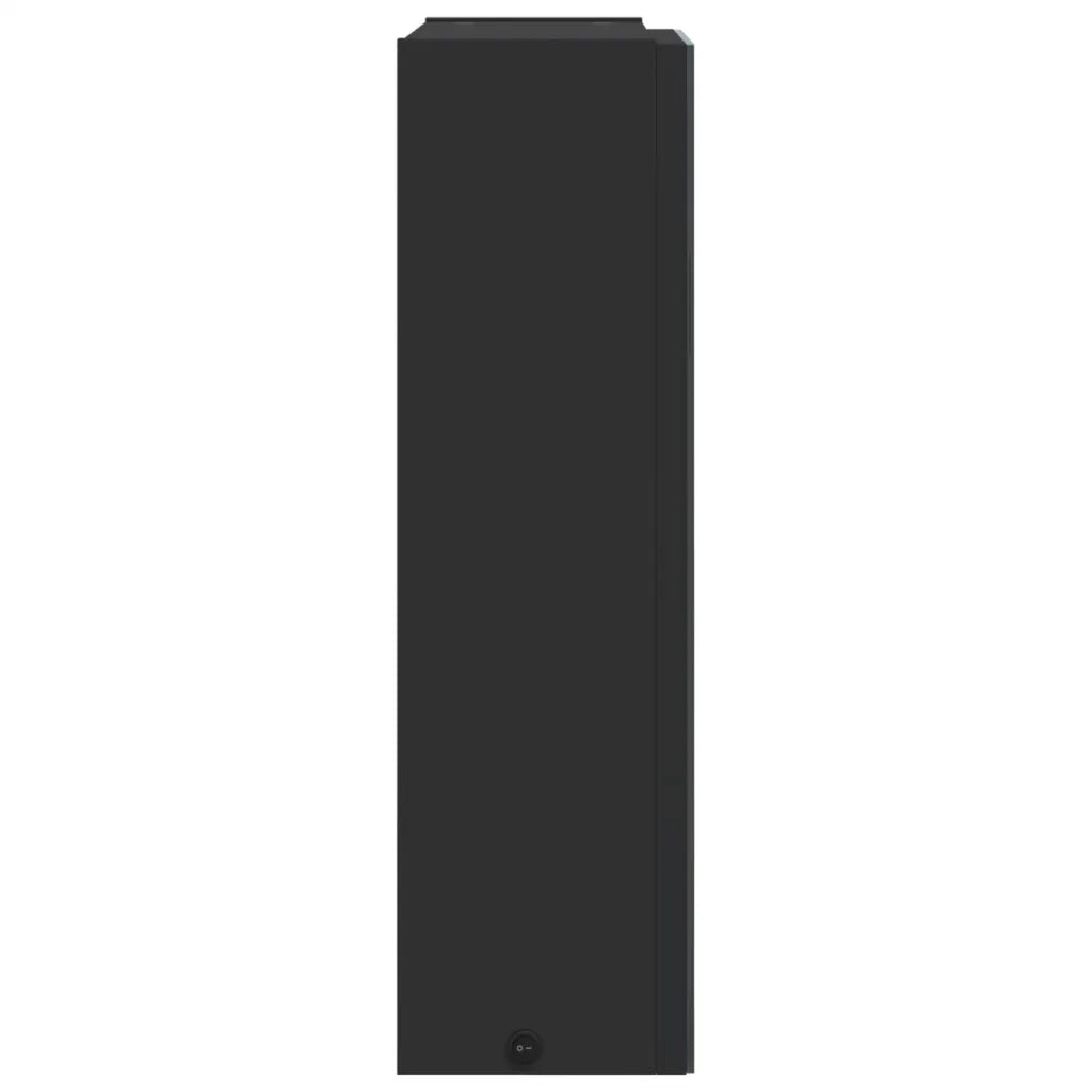 Armadietto Bagno con Specchio e LED Nero 45x13x52 cm 357967
