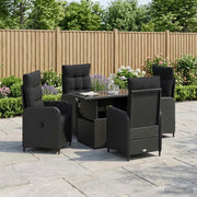 Set da pranzo per esterni 5 pcs Nero polyrattan 3422401