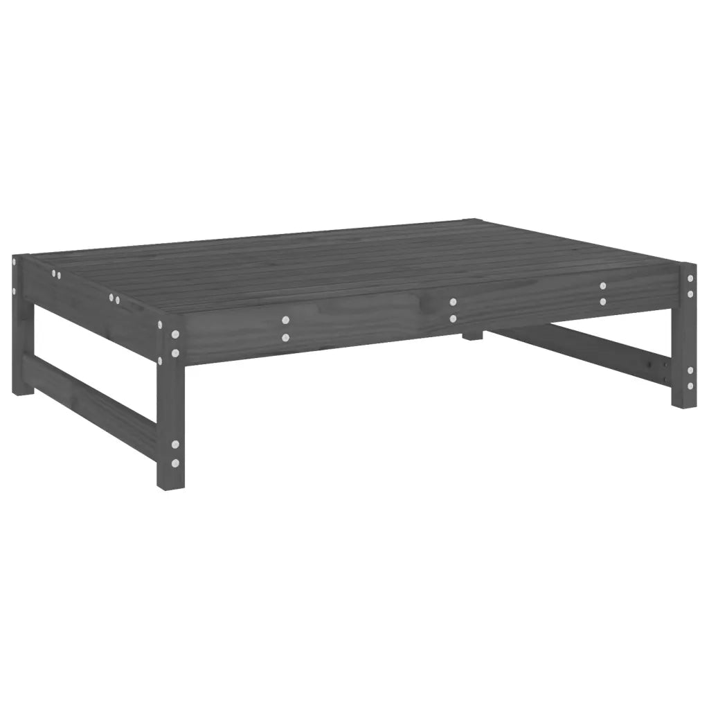 Sedia da giardino-Poggiapiedi da Giardino 120x80 cm Legno Massello di Pino Grigio 411039