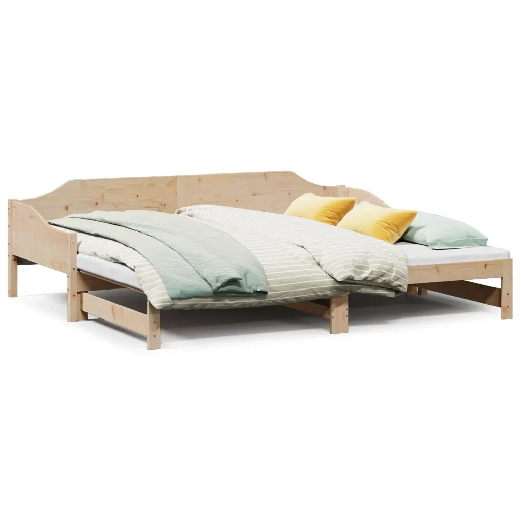 Divano Letto con Letto Estraibile 80x200cm Legno Massello Pino 850902