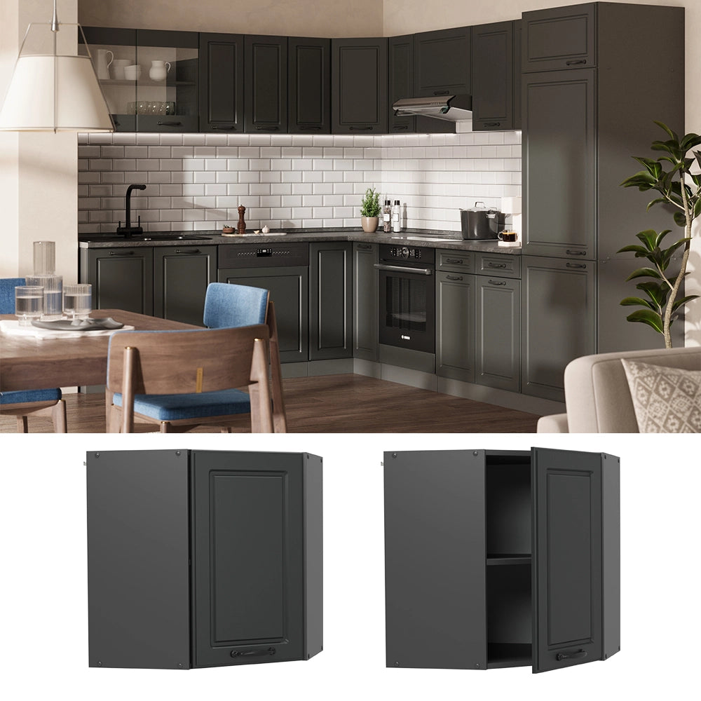 Vicco Mobile angolare da cucina Antracite casa di campagna 57 cm