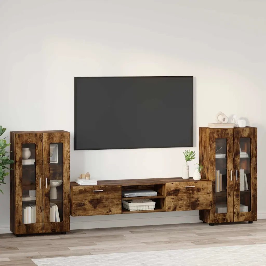 Set mobile TV con cassetto FLORIN Rovere fumé Legno multistrato