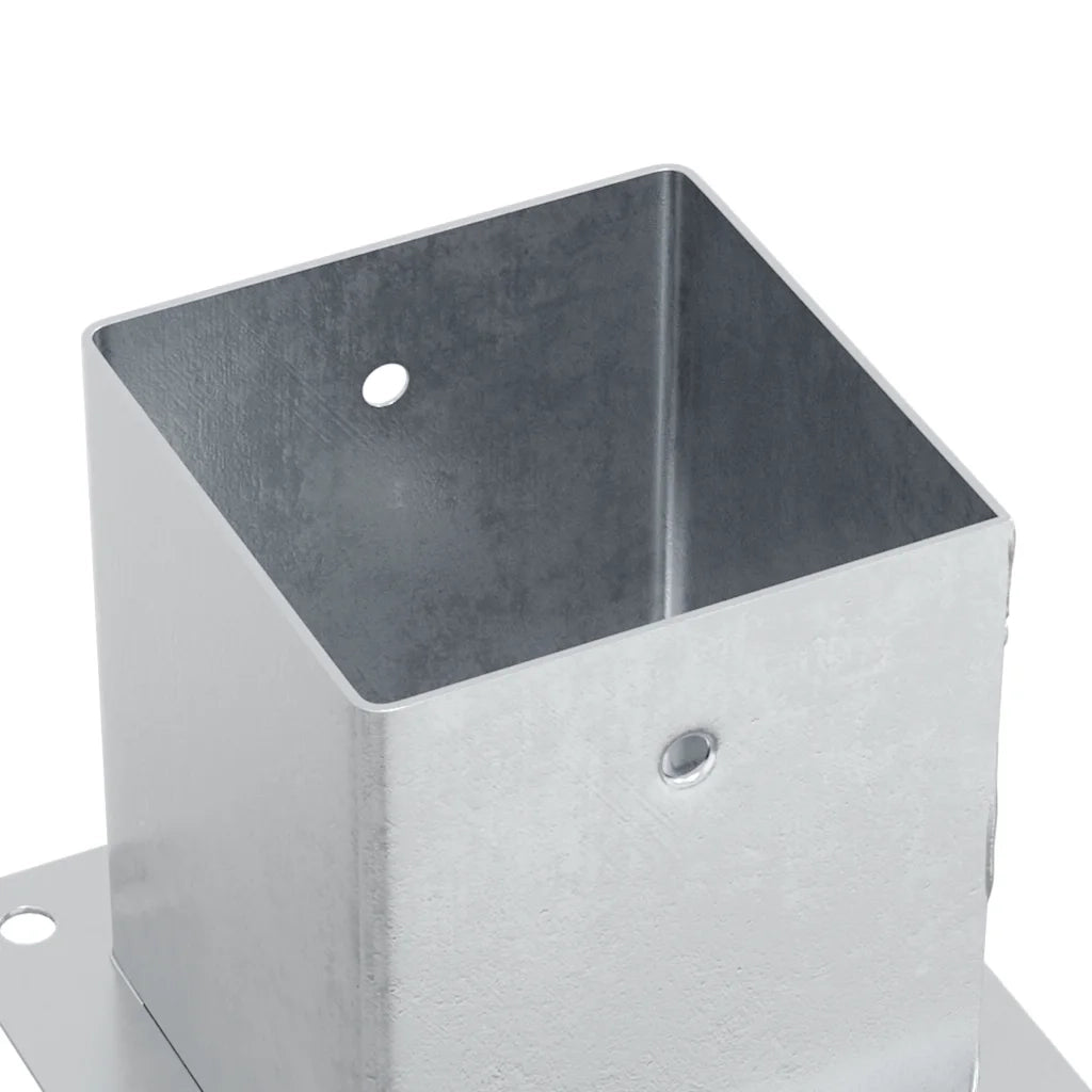 Basi per Pali Quadrate 12 pz Argento 101x101 mm Acciaio Zincato 42000013