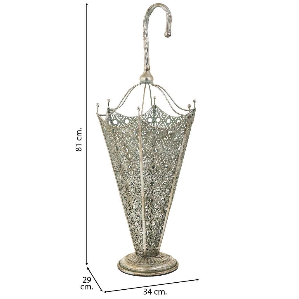 Portaombrelli in metallo argento 34x29x81h