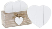 Set di sostegni in legno a forma di cuore - confezione da 6 - decorativo