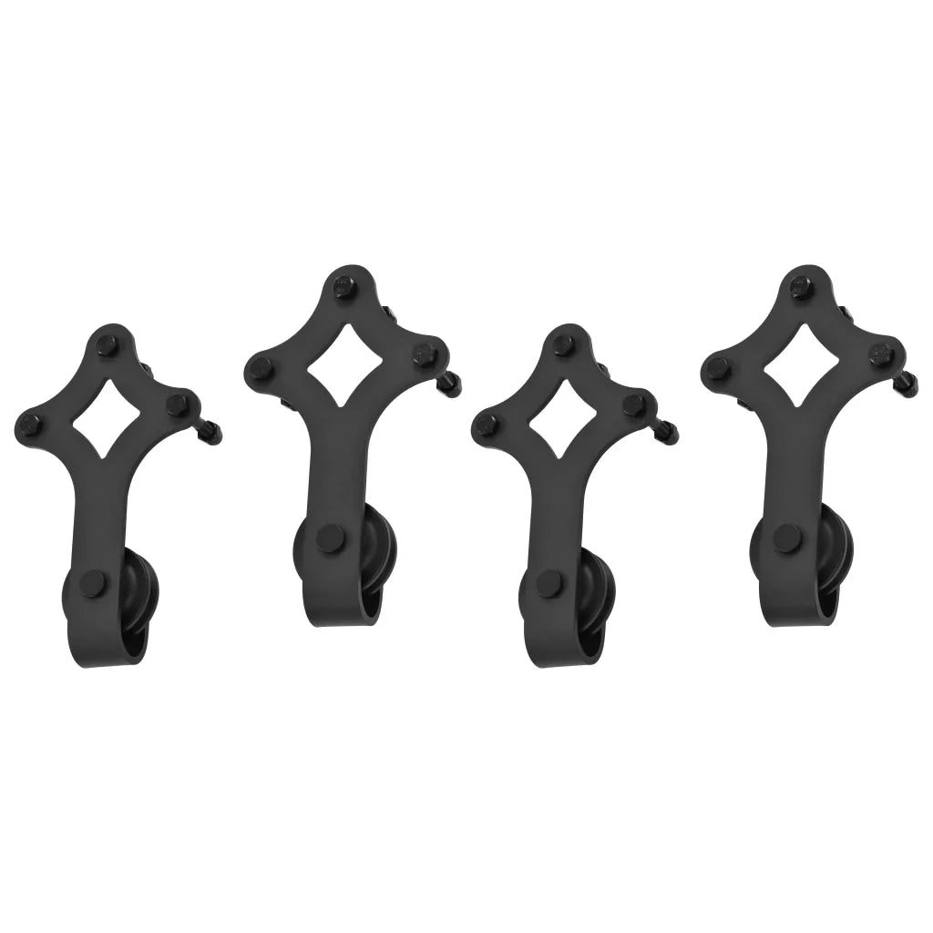 Kit di Binari per Porte Scorrevoli 2 pz 200 cm in Acciaio Nero CFW2328627