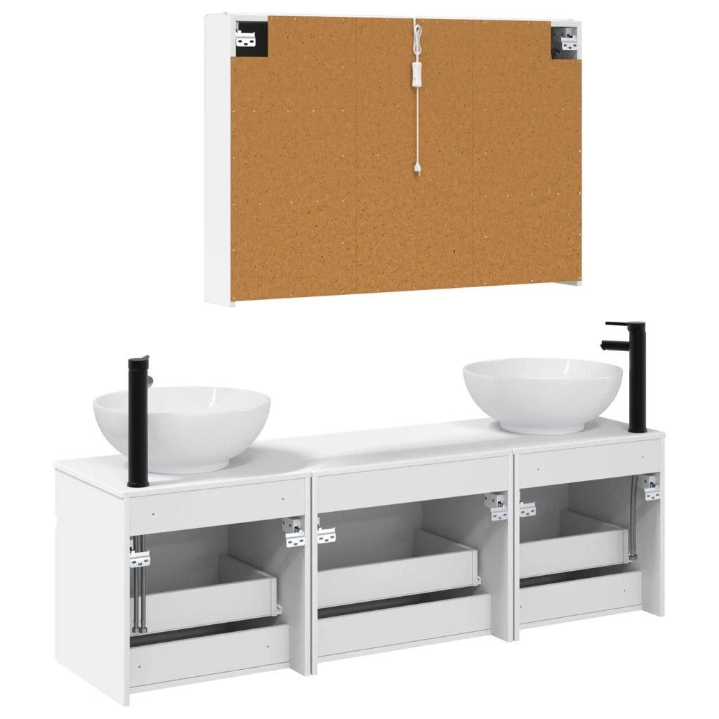Set di Armadi da Bagno 4 pcs Bianco 103,5 x 15,5 x 70 cm 3406623