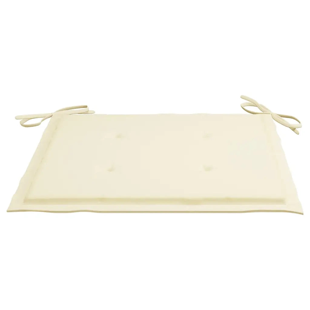 Sedie da Giardino con Cuscini Crema 8 pz in Massello di Teak 3072919