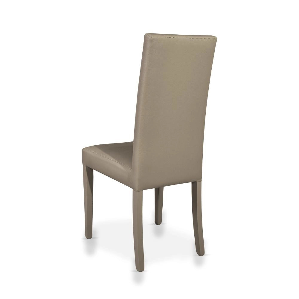 Set 2 Sedie ecopelle Nancy colore tortora