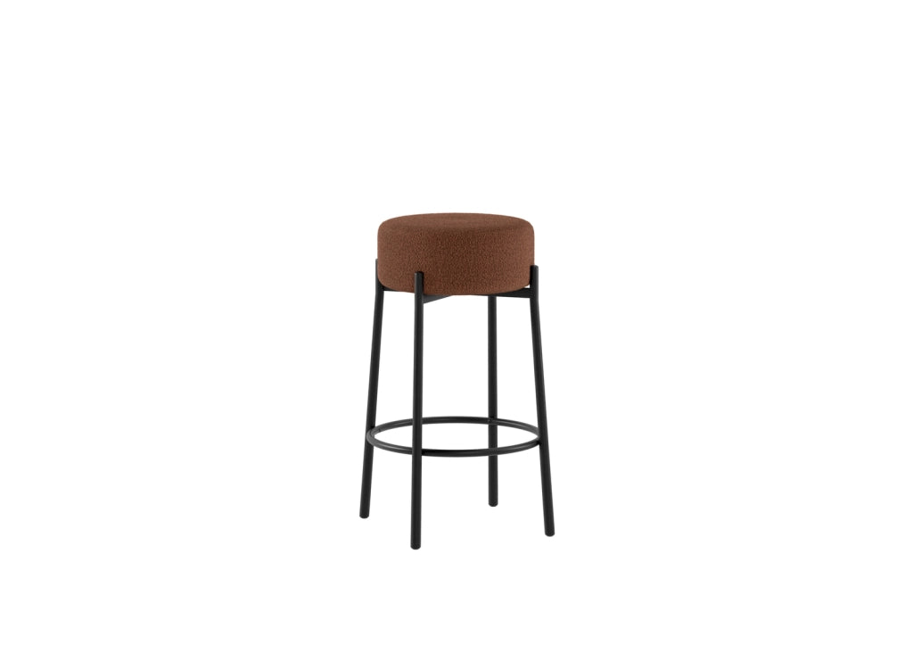 Set 2 Sgabelli Syd 41x41x67 cm in Tessuto Ruggine