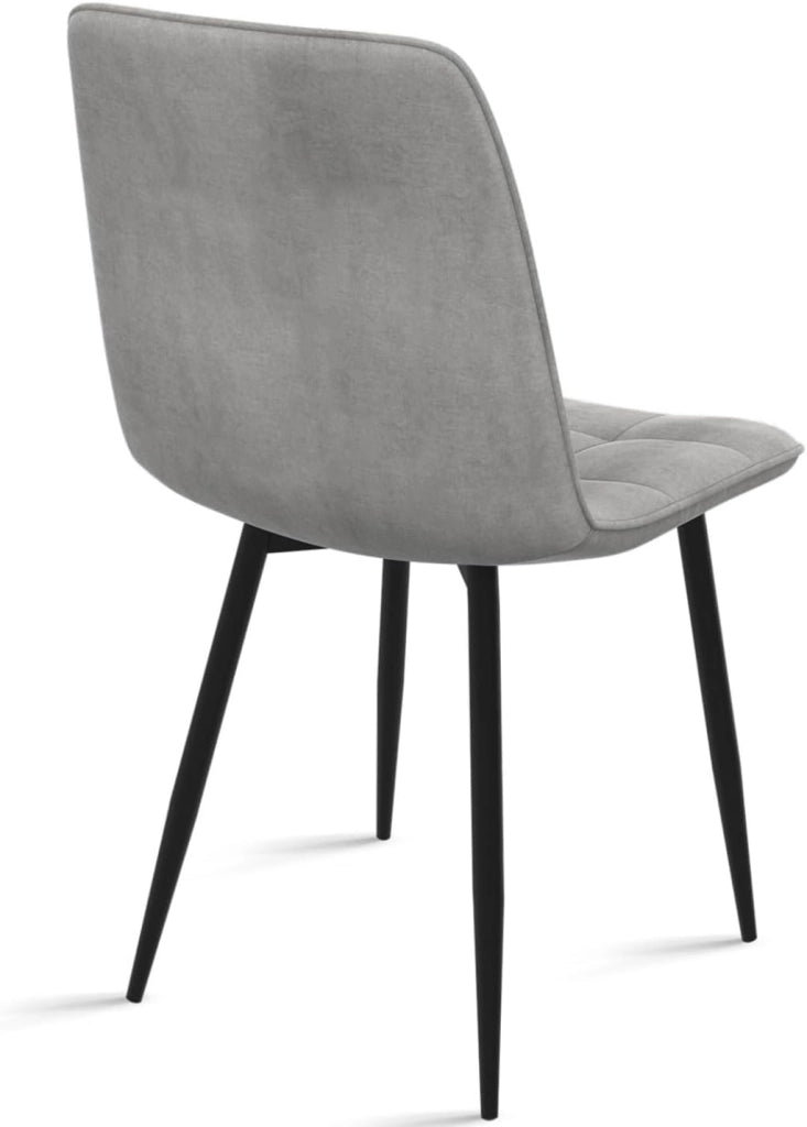 Set di 6 sedie da pranzo in velluto grigio chiaro MILA