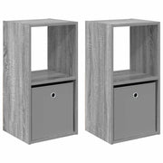 Set di 2 Comodini | Armadio da Notte | Mobiletto da notte Grigio Sonoma 35 x 32 x 68,5 cm