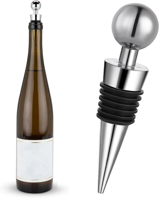 Porta vino per champagne e rosso - Conserva vino - Argento - 1 pezzo