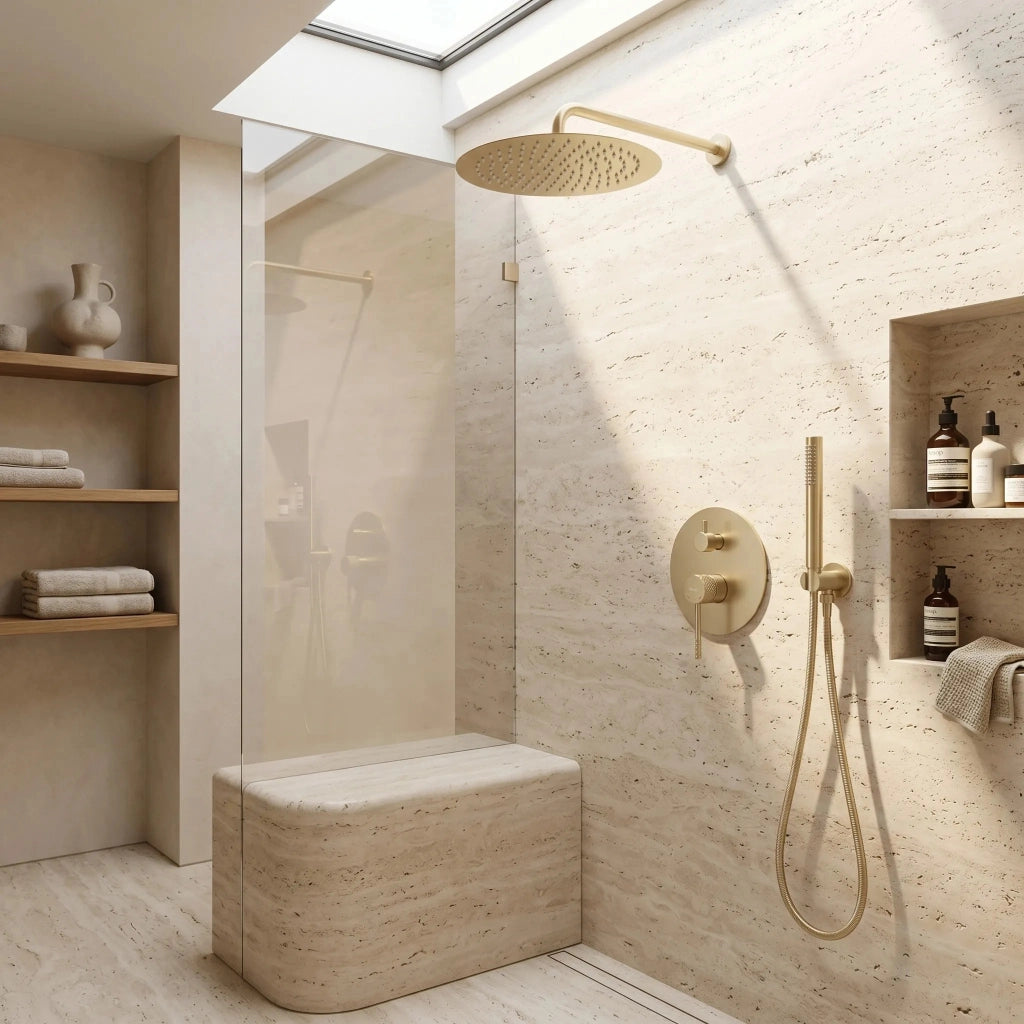 Set Doccia Da Incasso Rea Venti Gold + Box