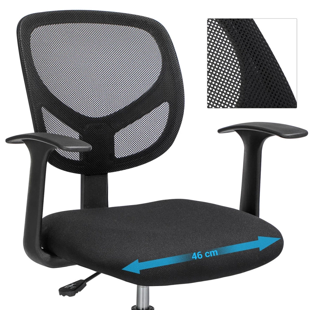 Sedia/sgabello da ufficio ergonomico con poggiapiedi regolabile in altezza girevole a 360° per scrivania in piedi nero 12_0005903