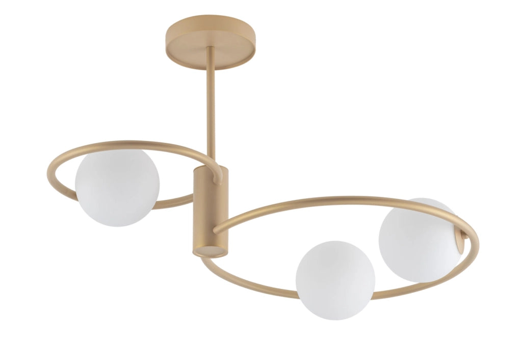 Plafoniera moderna Aqua oro 3 sfere vetro G9 12W Sigma