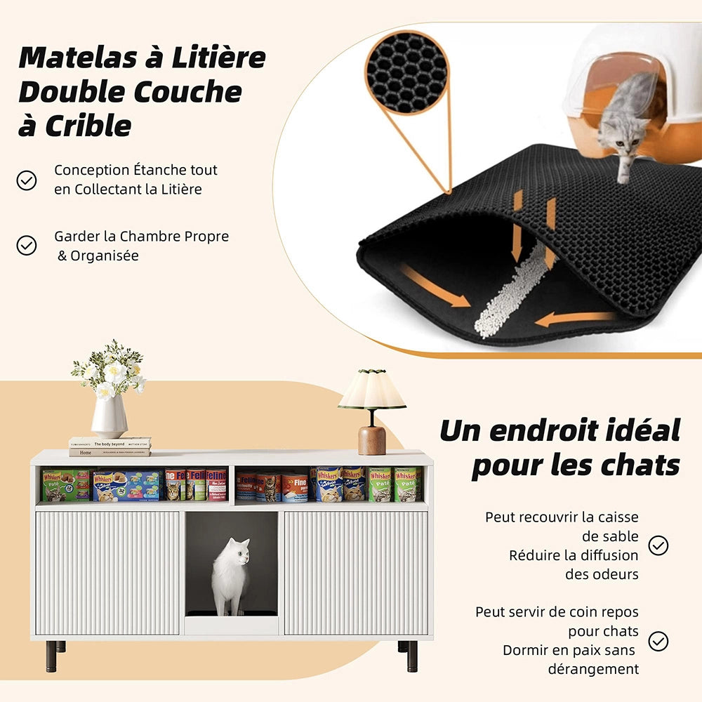 Armadio lettiera con tappeto - Xylo - 120x50x66cm bianco