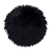 Pouf Lambskin, Nero, Poliestere, 35x35x6,5 cm