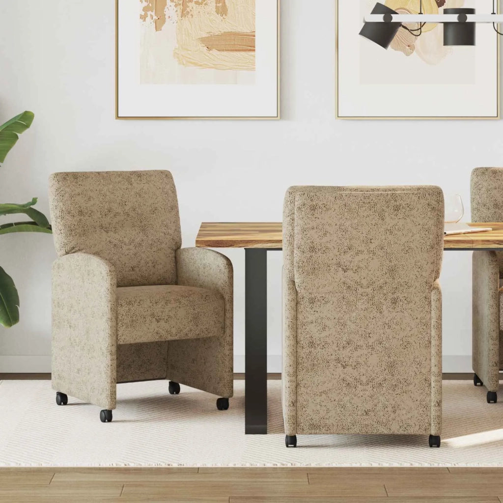 Sedie da Pranzo con Ruote 2 pcs Grigio chiaro 57 x 67 x 95 cm