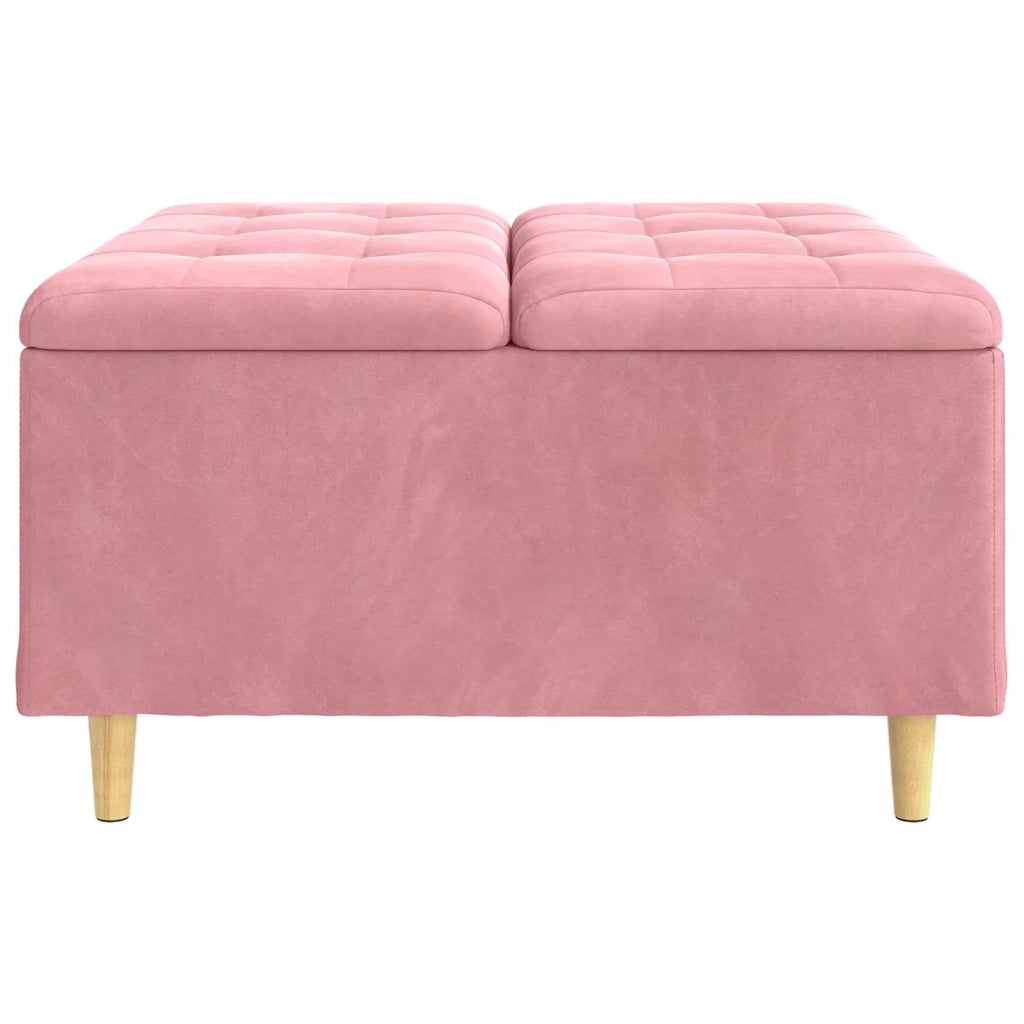 Pouf contenitore con cuscino Rosa 80 x 80 x 45 cm Velluto
