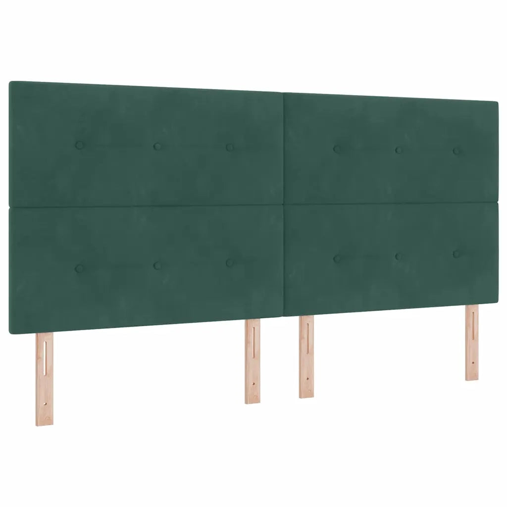 Letto a molle con materasso Verde Scuro 200 x 200 cm Velluto 3340949