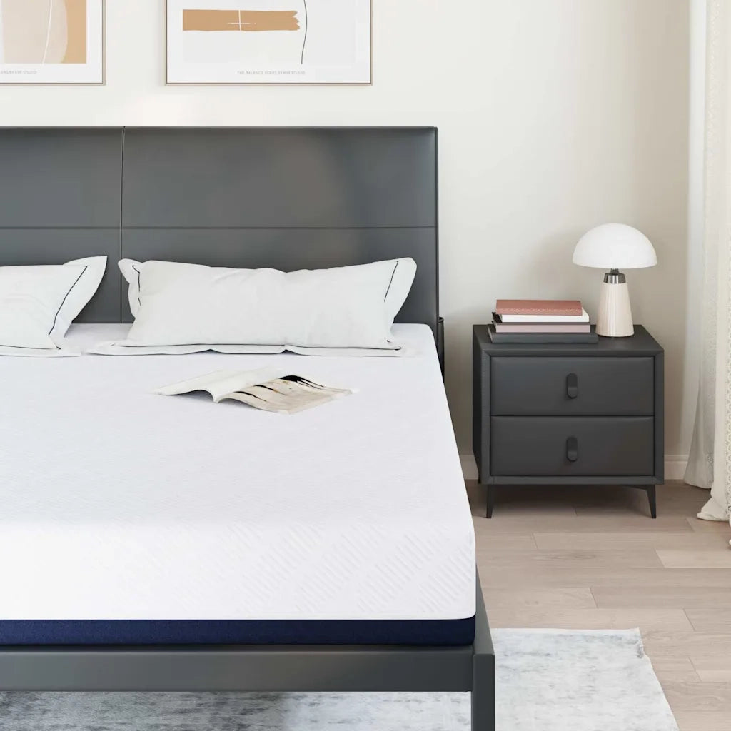 vidaXL Materasso Bianco e Blu 180 x 200 cm Schiuma