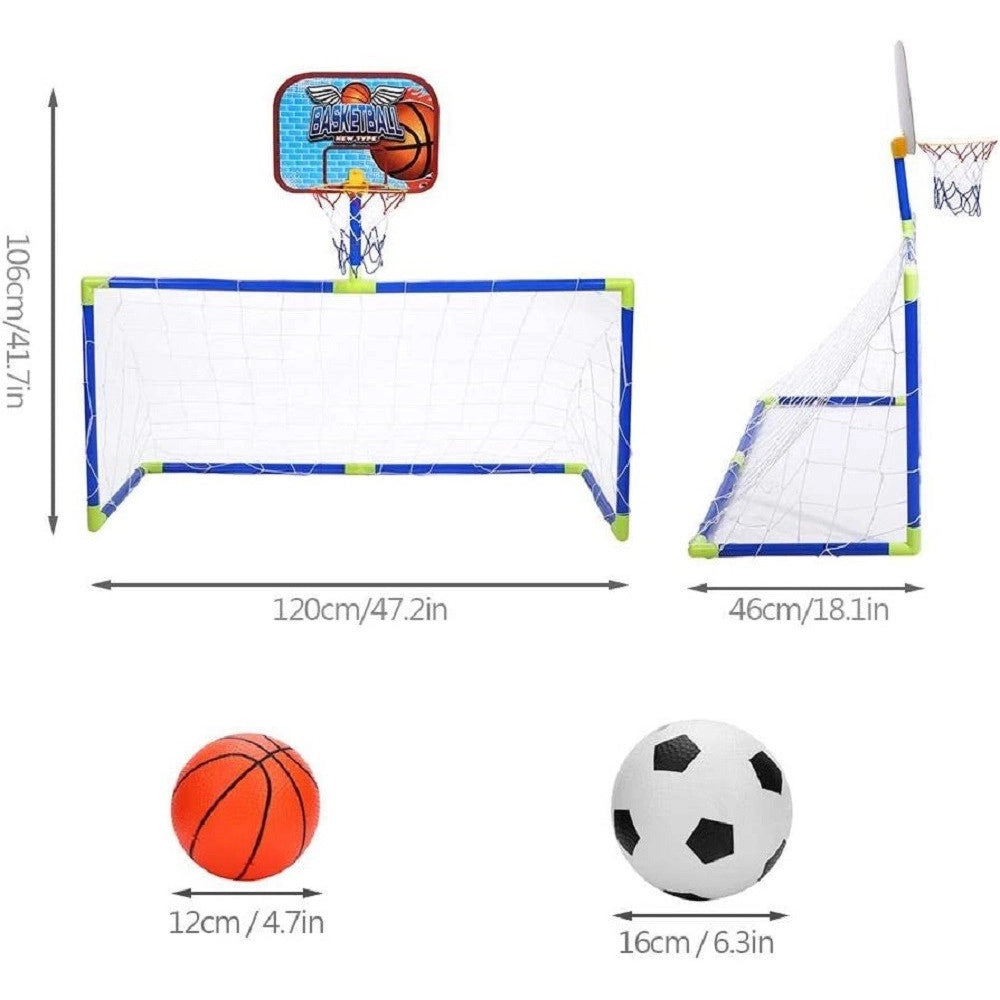 Trade Shop - Insieme Sport Di Pallacanestro Calcio Pieghevole Portatile Bambini Pompa Regalo -
