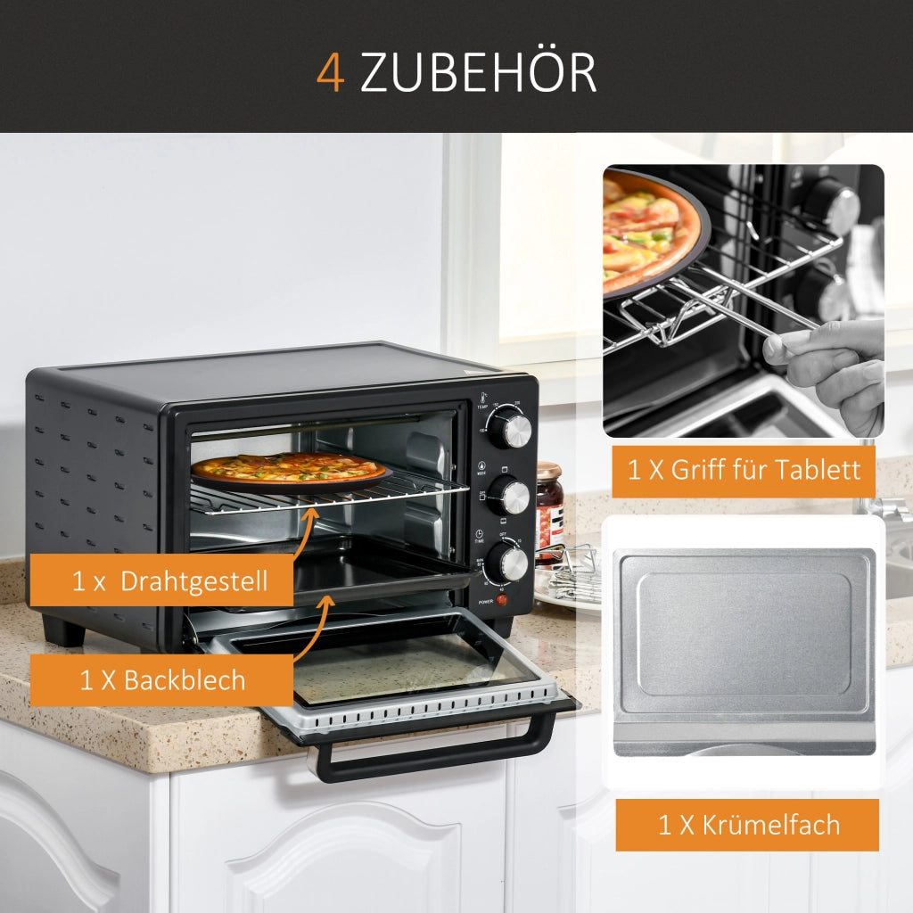 Fornetto da incasso ¨C Minimal ¨C 21 L, acciaio inox, vetro, nero