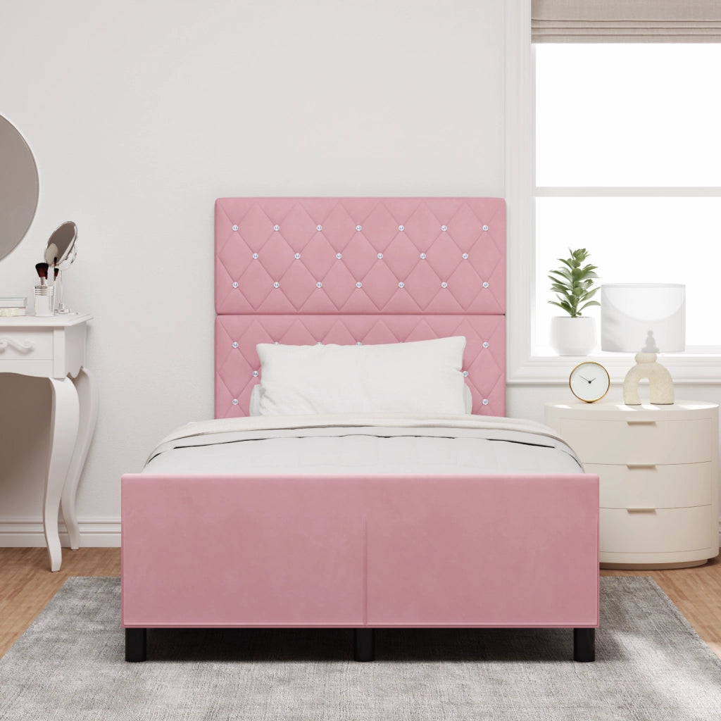 Letto Rosa 120x190 cm in Velluto