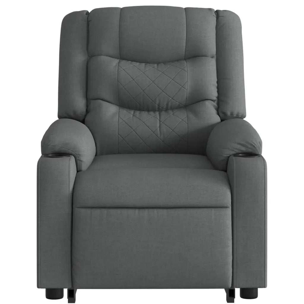Poltrona Alzapersona Reclinabile Grigio Scuro in Tessuto 3206574