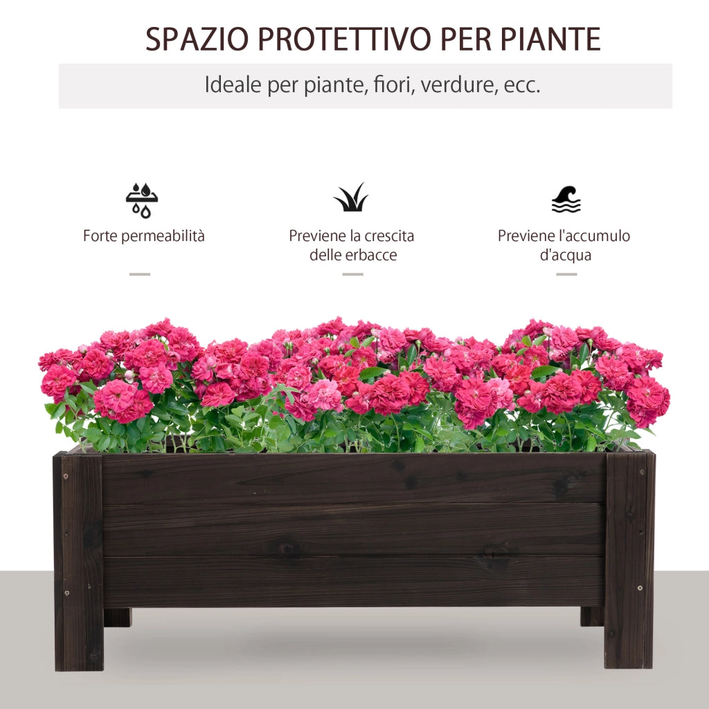EasyComfort Letto per Orto Rialzato e Fioriera da Esterno Rettangolare, 100x36.5x36cm