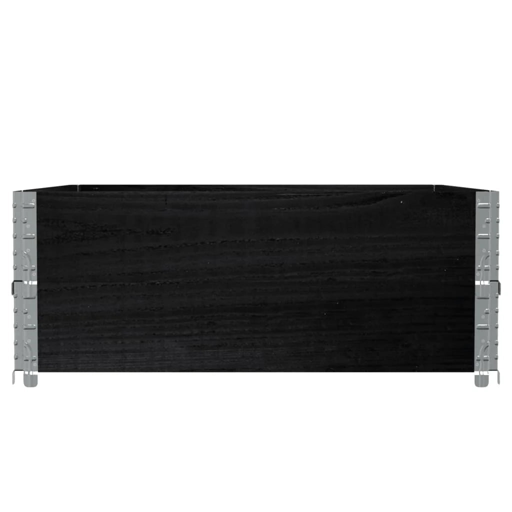 Vassoio per fioriera aiuola rialzata piante fiori terrazza giardino 100 x 100 cm legno massello di pino nero 02_0037248