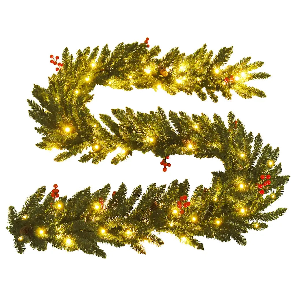 Alberi di Natale Artificiali 2 pz con Corona, Ghirlanda e LED cod mxl 21027